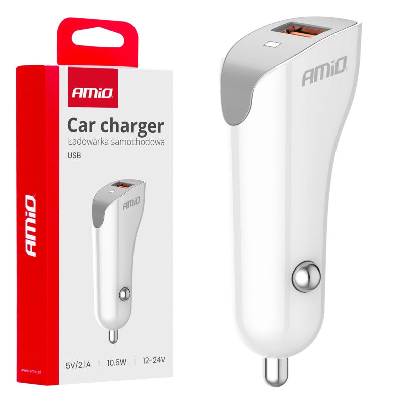 Încărcător auto USB-A 2.1A AMIO-03873