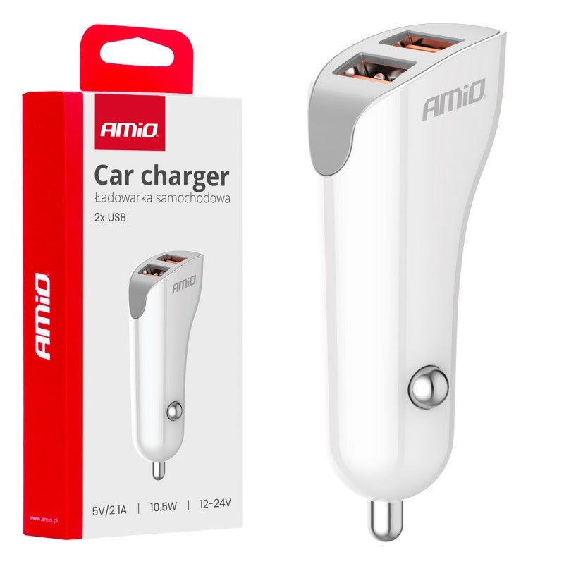Încărcător auto 2x USB-A 2.1A AMIO-03874