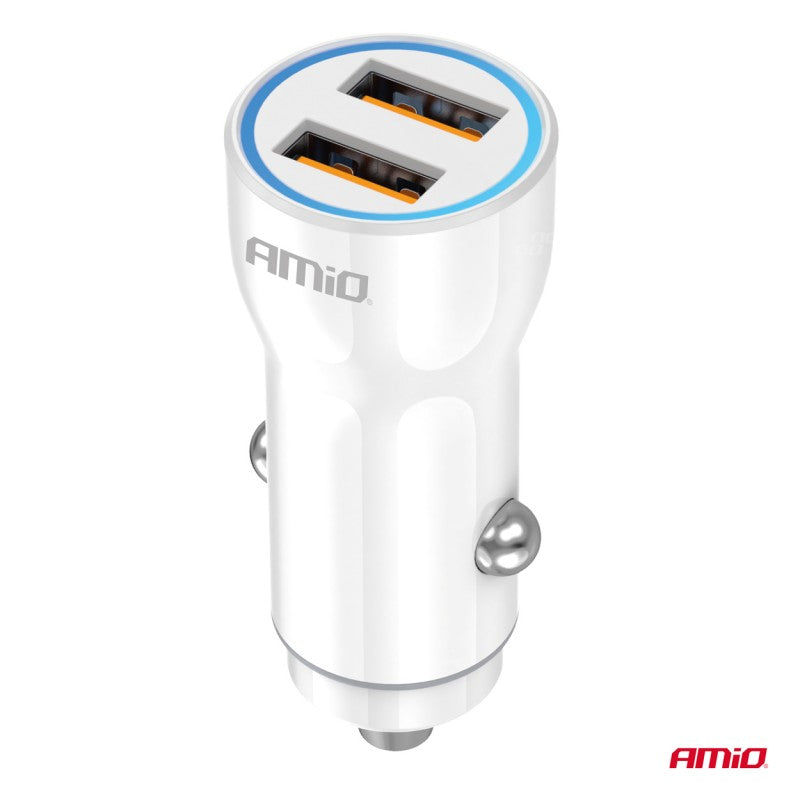 încărcător auto 2x USB-A AMIO-03879