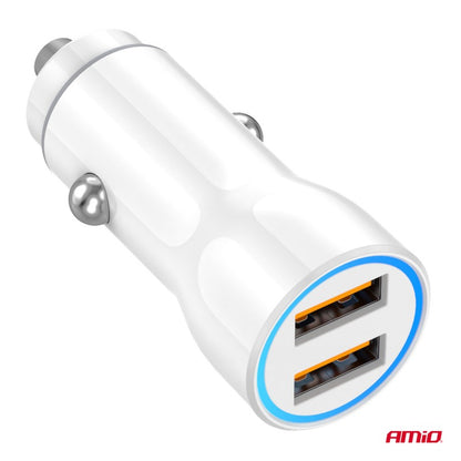 încărcător auto 2x USB-A AMIO-03879
