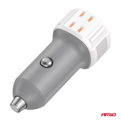 Încărcător auto USB-A+ USB-C 20W AMIO-03882