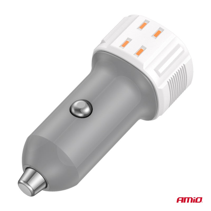Încărcător auto USB-A+ USB-C 38W AMIO-03883