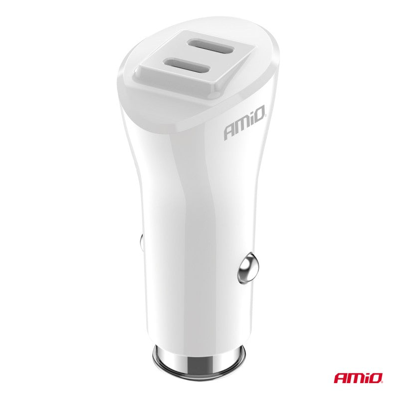 Incarcator auto 2x USB-C 40W AMIO-03884