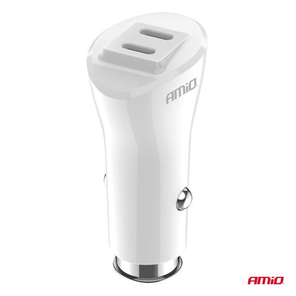 Incarcator auto 2x USB-C 40W AMIO-03884
