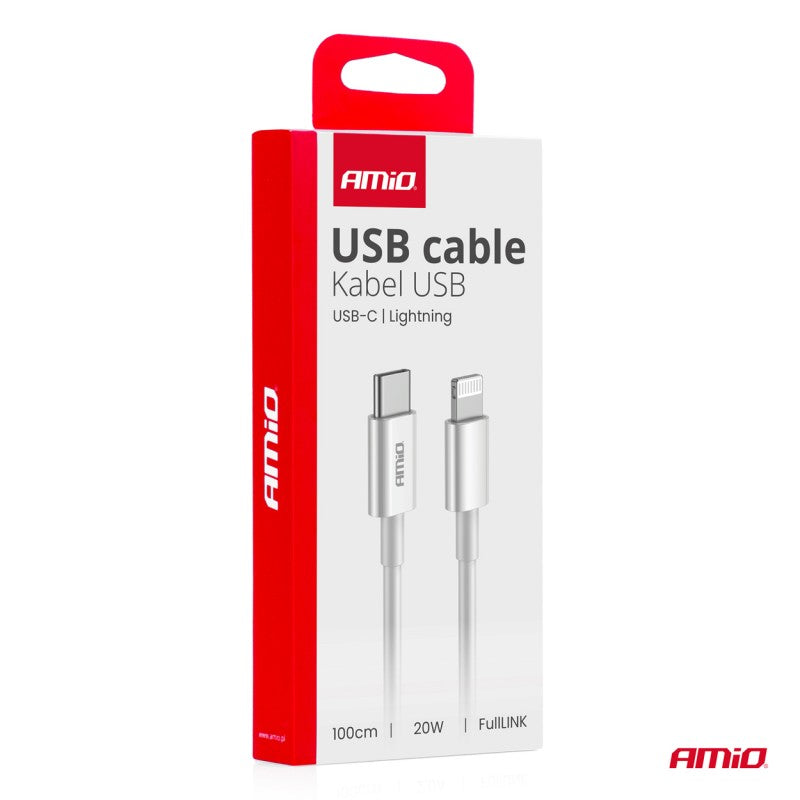 Cablu USB-C la Lightning 20W 100cm FullLINK AMIO-03898