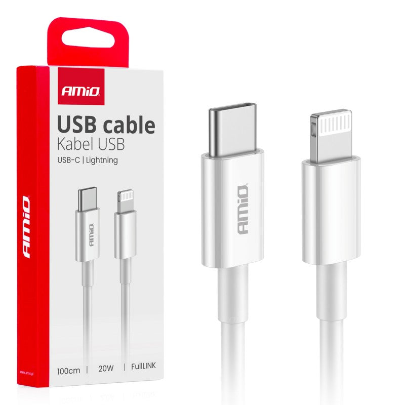 Cablu USB-C la Lightning 20W 100cm FullLINK AMIO-03898