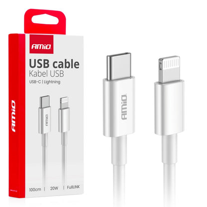 Cablu USB-C la Lightning 20W 100cm FullLINK AMIO-03898