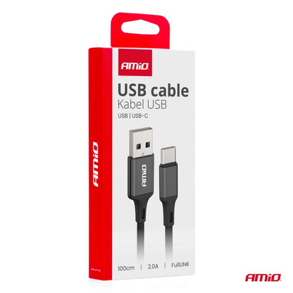 Cablu de încărcare USB-A - USB-C 2A 100cm FullLINK AMIO-03899