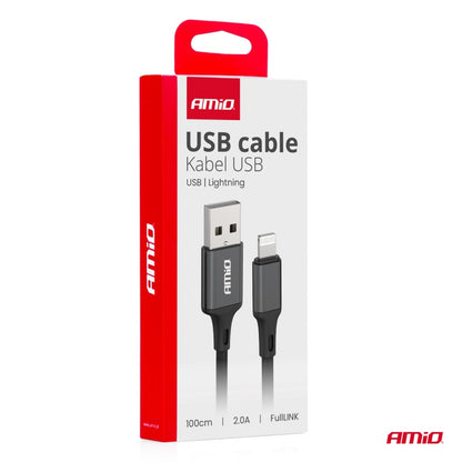 Cablu de încărcare USB-A - LIGHTNING IPHONE 2A 100cm FullLINK AMIO-03901
