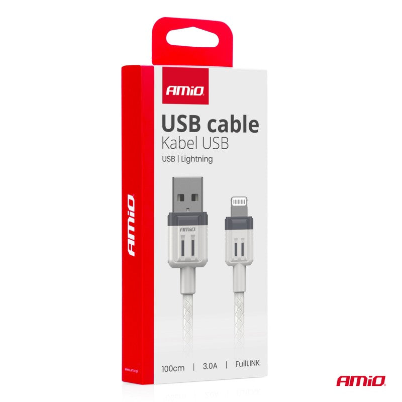Cablu de încărcare USB-A - LIGHTNING IPHONE 3A 100cm FullLINK AMIO-03907