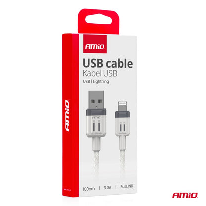 Cablu de încărcare USB-A - LIGHTNING IPHONE 3A 100cm FullLINK AMIO-03907