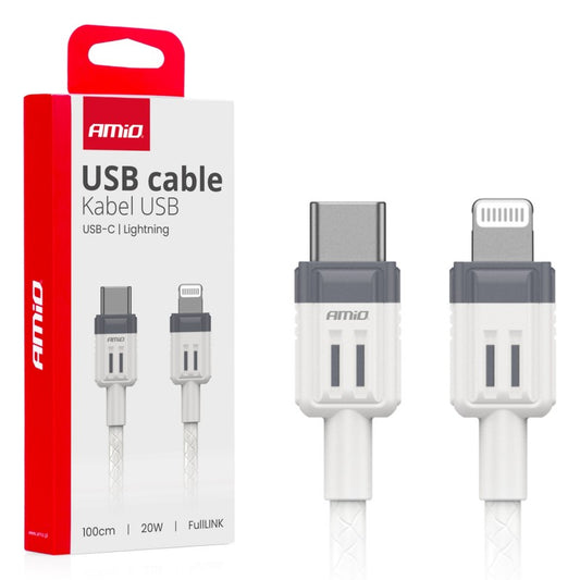 Cablu de încărcare USB-C - IPHONE LIGHTNING FullLINK 20W 100cm AMIO-03910