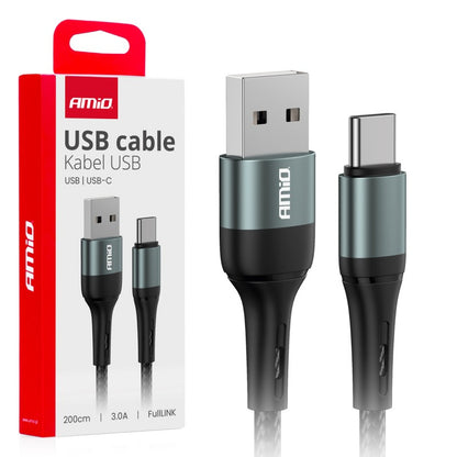 Cablu de încărcare USB-A - USB-C 3A 200cm FullLINK AMIO-03912