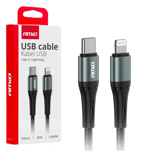 Cablu de încărcare USB-C - IPHONE LIGHTNING 20W 100cm AMIO-03916