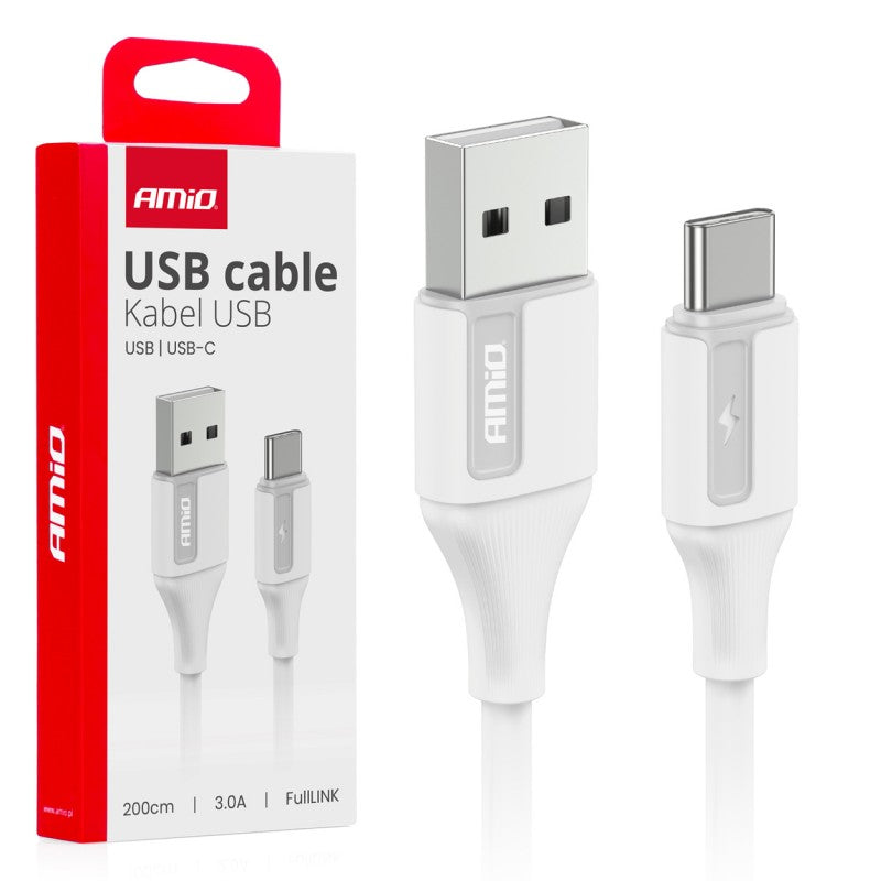 Cablu de încărcare USB-A - USB-C 3A 200cm FullLINK AMIO-03918