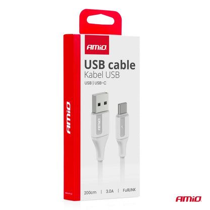 Cablu de încărcare USB-A - USB-C 3A 200cm FullLINK AMIO-03918