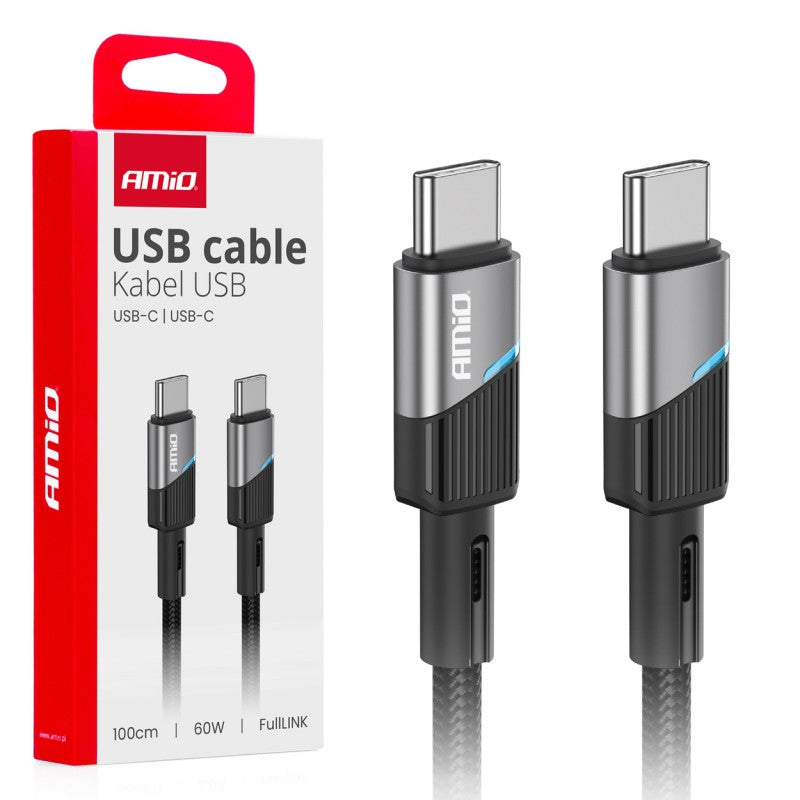 Cablu de încărcare USB-C - USB-C 60W 100cm FullLINK AMIO-03926
