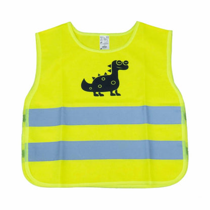 Vesta de siguranta pentru copii galbena cu certificat DINOSAUR