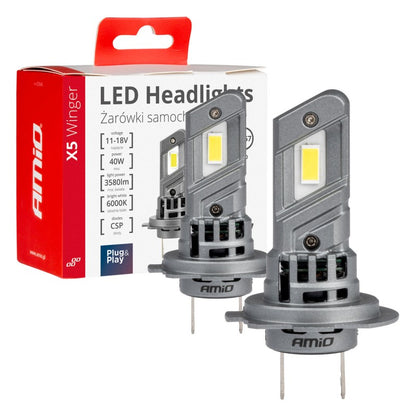 Set 2 Becuri auto seria X5 Winger H7 6000K Canbus AMIO-03946