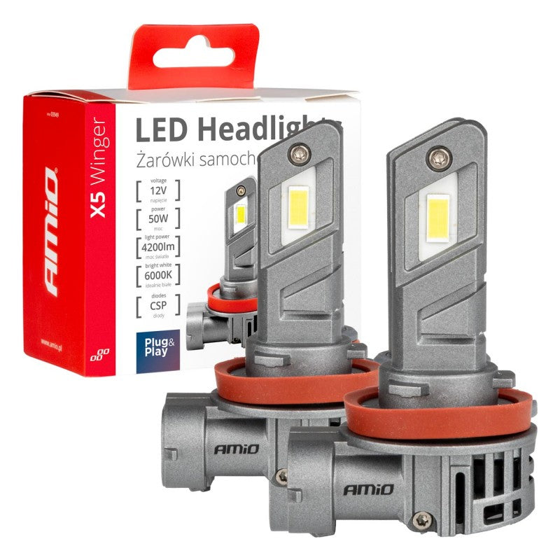 Set Becuri auto seria X5 Winger H8 H9 H11 6000K Canbus AMIO-03947