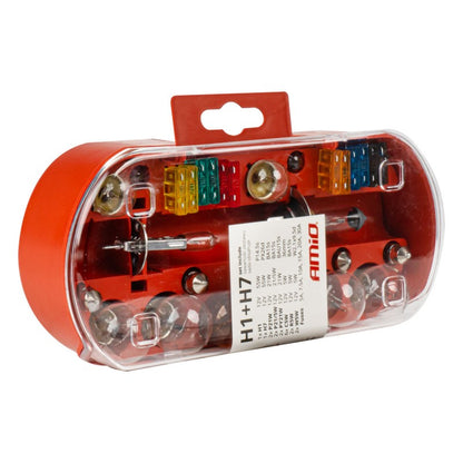 Set becuri de rezervă, siguranțe, 30 buc. H7 + H1 AMIO-03960