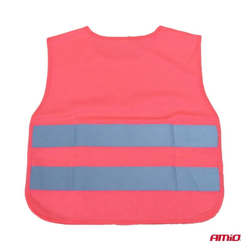 Vesta reflectorizanta  pentru copii roz SMILE AMIO-03988