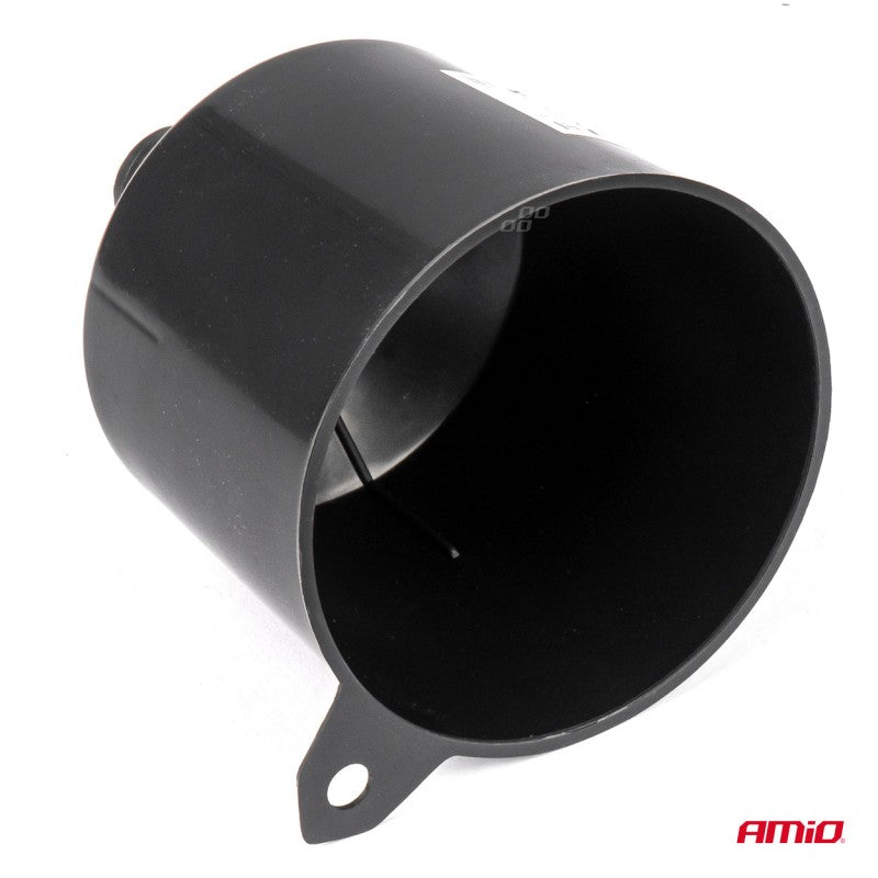 Pâlnie universală din plastic negru pentru combustibil, apă lichidă, ovală, 12 cm, AMIO-04043