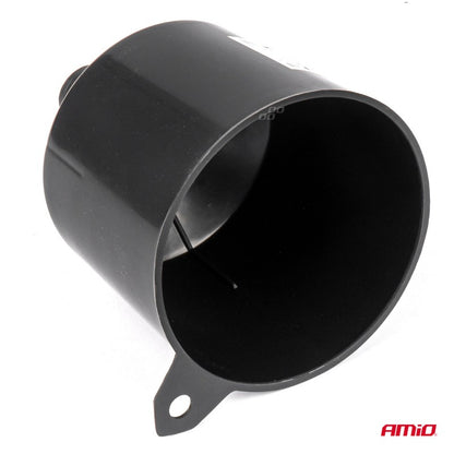 Pâlnie universală din plastic negru pentru combustibil, apă lichidă, ovală, 12 cm, AMIO-04043