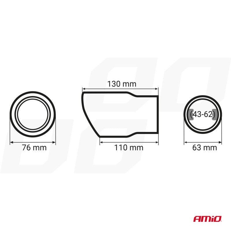 Ornamet toba esapament oțel inoxidabil albastru AMIO-04072