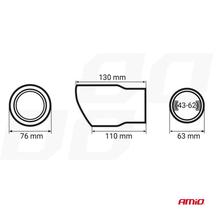 Ornamet toba esapament oțel inoxidabil albastru AMIO-04072