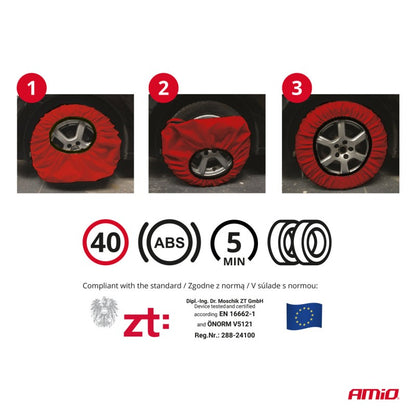 Lanțuri de zăpadă textile L EN16662-1 Önorm V5121 2 buc AMIO-04082