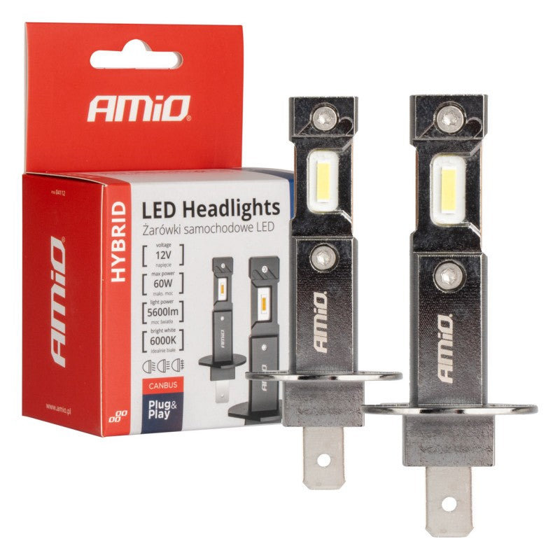 Set 2 Becuri LED auto HYBRID H1 seria 6000K Canbus 60W AMIO-04112