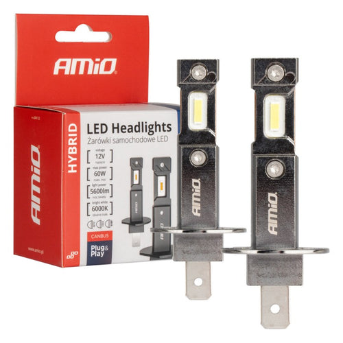 Set 2 Becuri LED auto HYBRID H1 seria 6000K Canbus 60W AMIO-04112