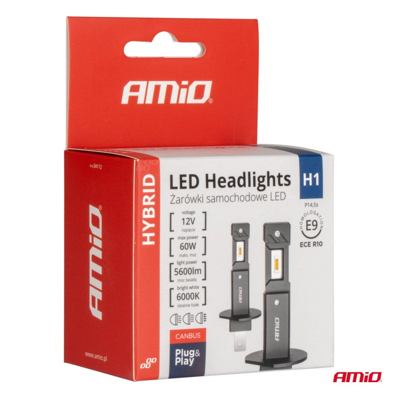 Set 2 Becuri LED auto HYBRID H1 seria 6000K Canbus 60W AMIO-04112