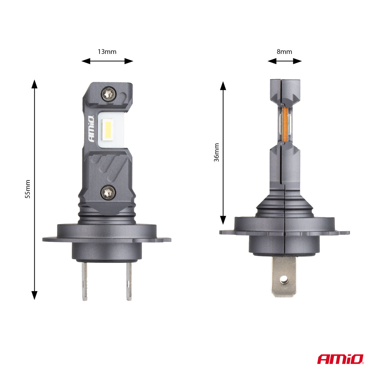 Becuri auto LED seria HYBRID H7 H18 6000K Canbus 60W AMIO-04115