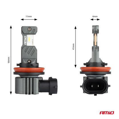 Set becuri cu LED seria hibride H8 H9 H11 H16 6000K Canbus 60W AMIO-04116