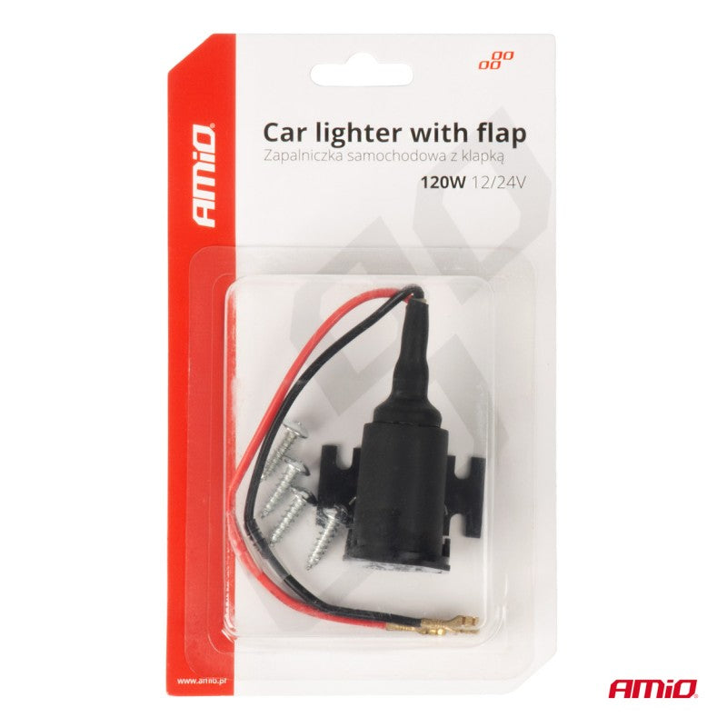Priză brichetă auto cu clapă 12V 24V AMIO-04128