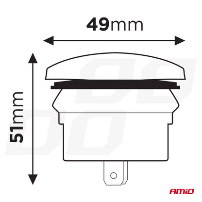 Încărcător de telefon rezistent la apă în formă de barcă cu iluminare de fundal LED ROȘU USB + USB C QC3.0 12/24V