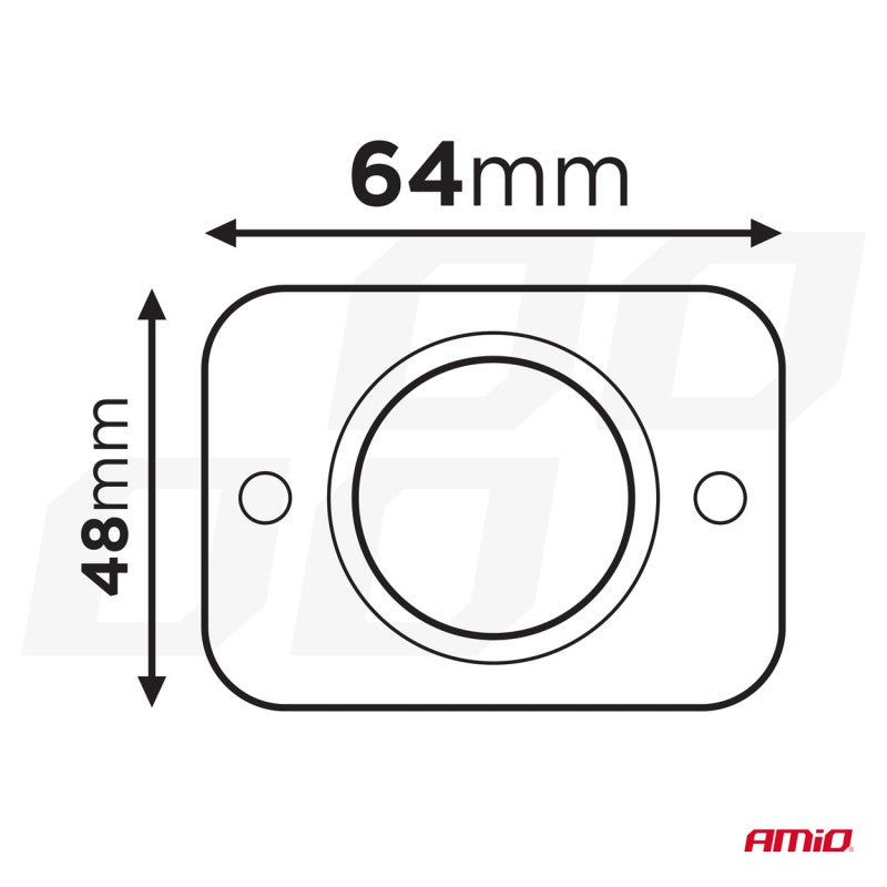 Încărcător de telefon impermeabil de formă pătrată cu iluminare din spate cu LED roșu, USB + USB C QC3.0 12/24V