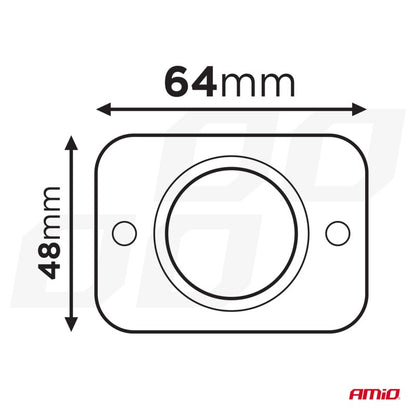 Încărcător de telefon impermeabil de formă pătrată cu iluminare din spate cu LED roșu, USB + USB C QC3.0 12/24V