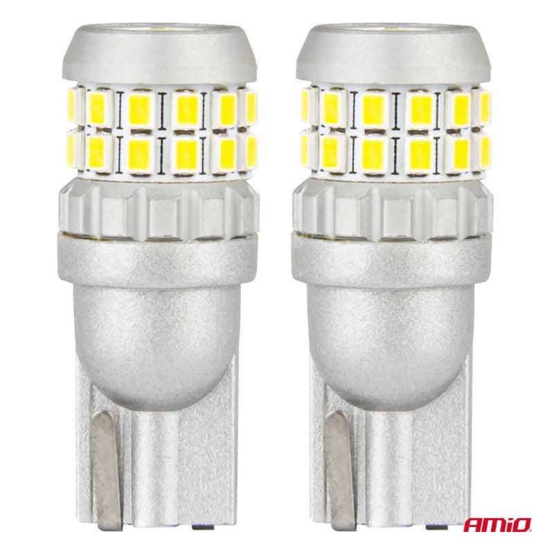 Set 2 Becuri T10 W5W 30SMD 2016 Alb 12V 24V AMIO-04233