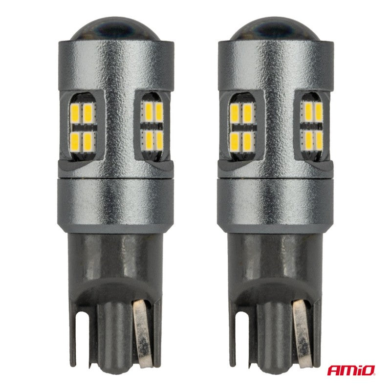 Set 2 becuri LED CANBUS T10 W5W 16SMD 2016 Becuri albe 12V/24V AMIO-04234