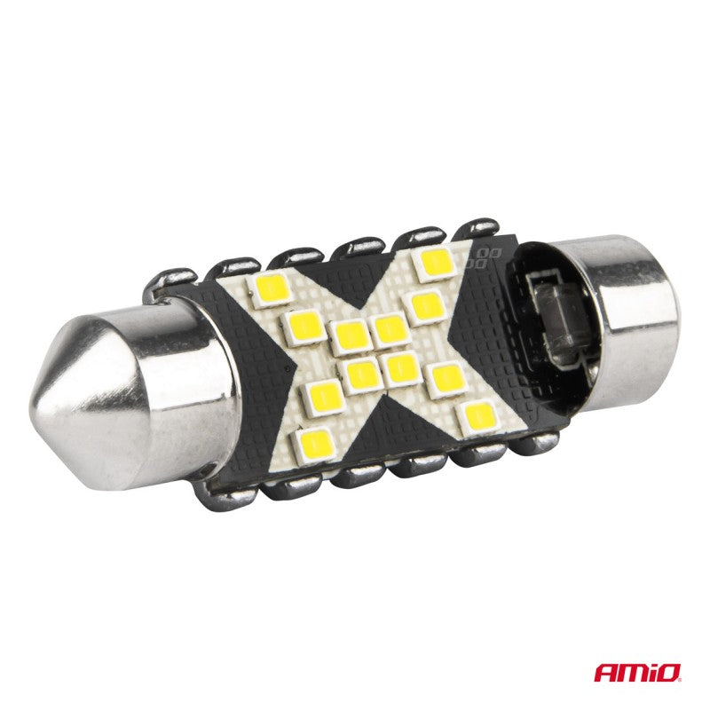 Becuri LED CANBUS Festoon C5W 12SMD 2016 36mm Alb 12V 24V