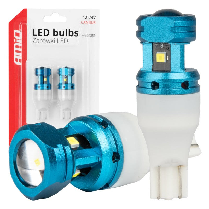 SET 2 BECURI LED CANBUS T15 W16W 4SMD 1860XS Becuri albe 12V 24V AMIO-04251