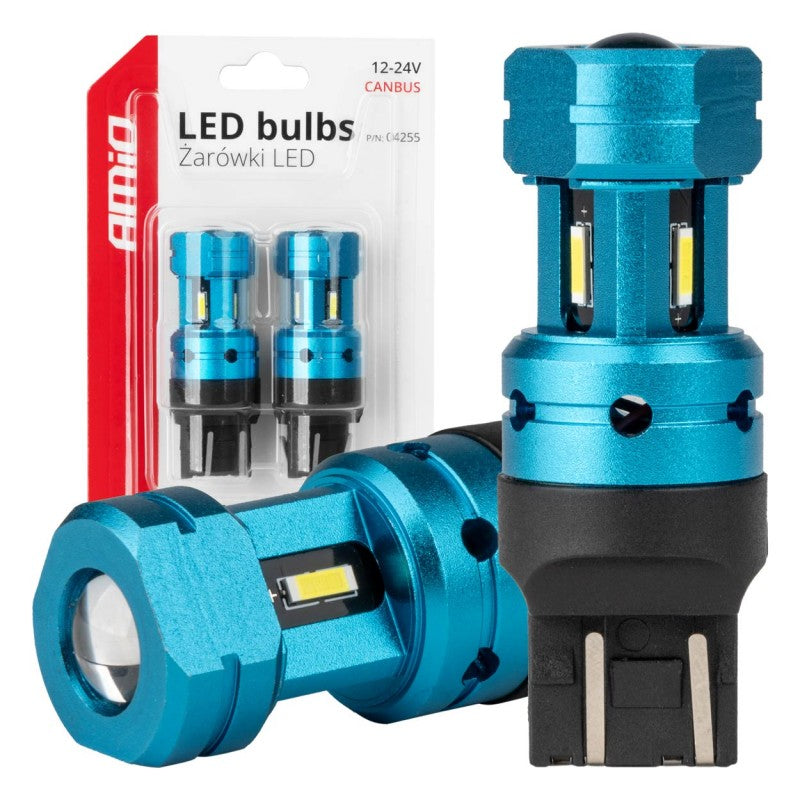 Set 2 becuri LED CANBUS T20 7443 W21/5W 4SMD 1860 Becuri albe 12V 24V AMIO-04255