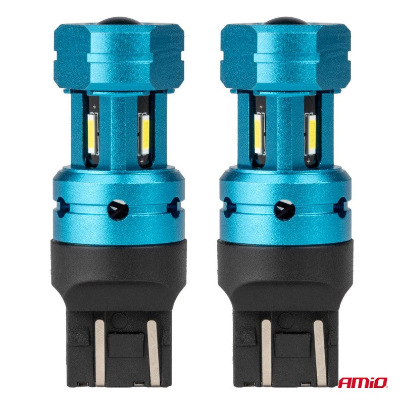 Set 2 becuri LED CANBUS T20 7443 W21/5W 4SMD 1860 Becuri albe 12V 24V AMIO-04255