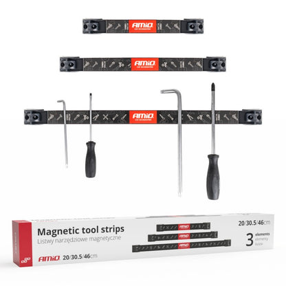 Set suporturi pentru scule benzi magnetice 1x20cm 1x30,5cm 1x46cm AMIO-04263