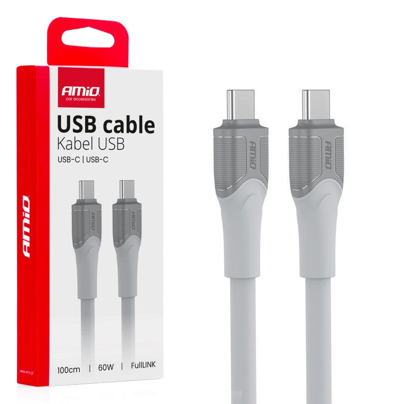 Cablu de încărcare USB-C USB-C 60W 100cm FullLINK Transmisie de date AMIO-04291