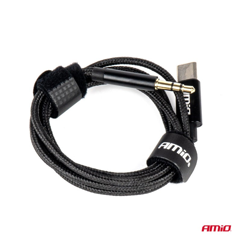 Cablu audio USB-C la mini-mufă AUX de 3,5 mm, 1 m, AMIO-04294