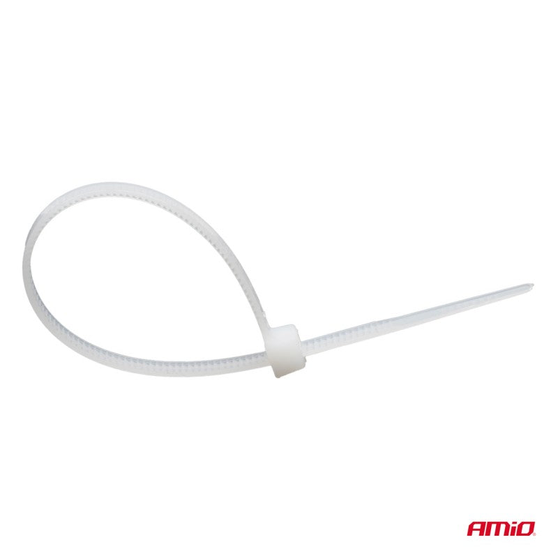 Fasete cablu albe 4,8×200mm 100 buc AMIO-04310